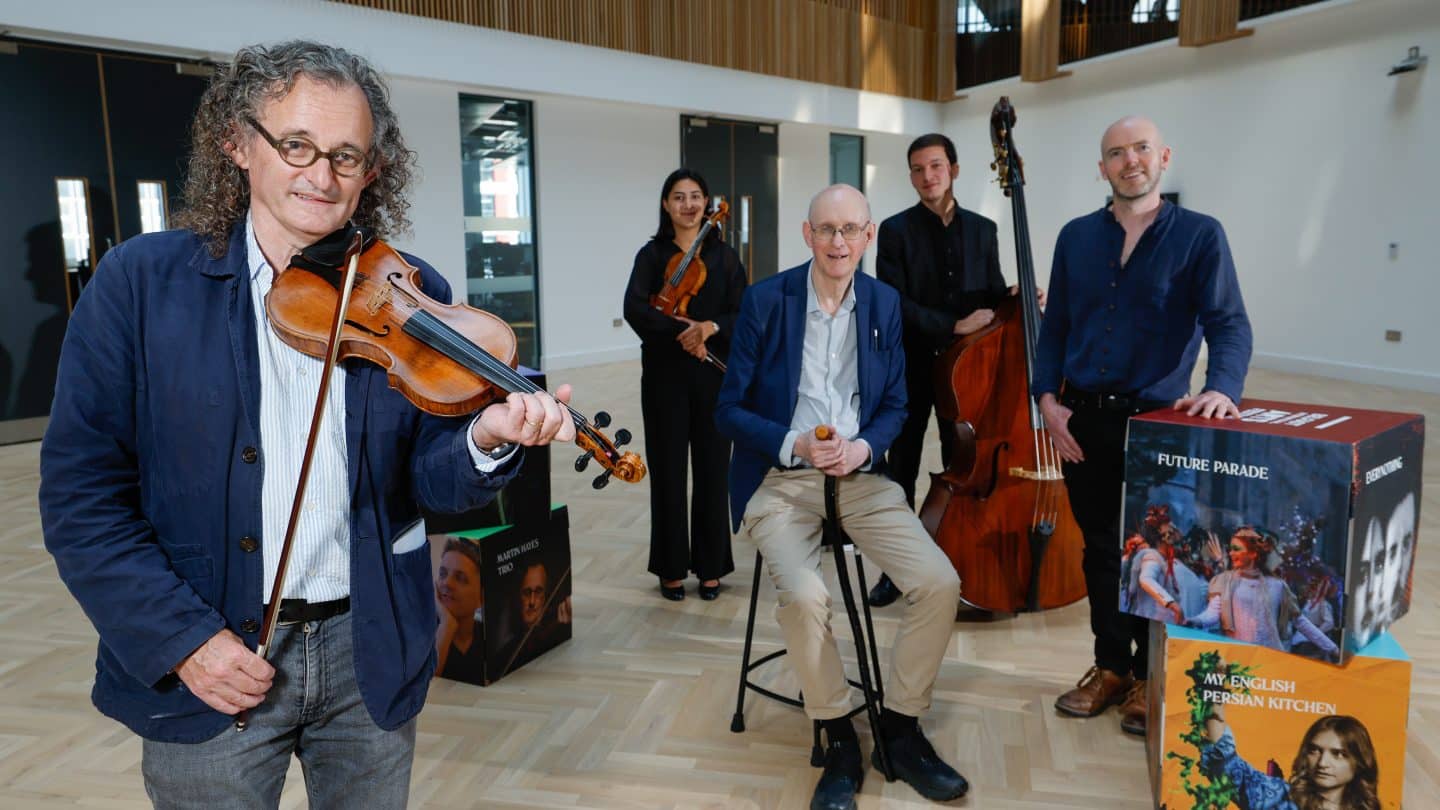 Martin Hayes, Richard Wakeley, Michael Gallen and Ulster Orchestra players