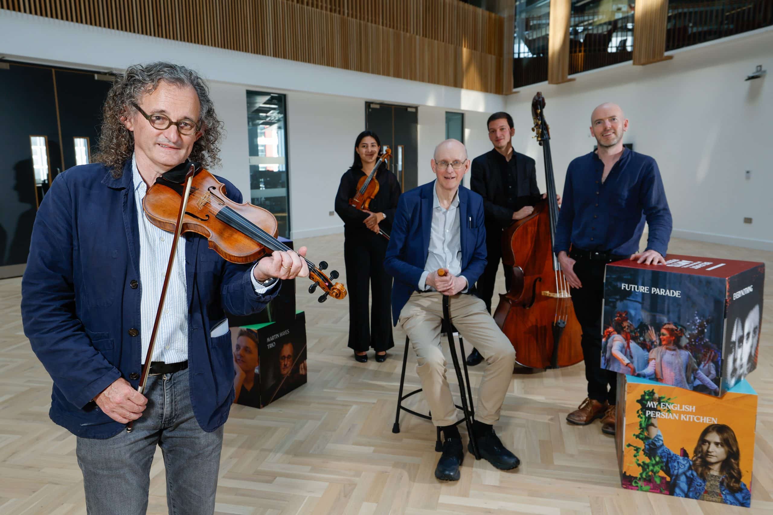 Martin Hayes, Richard Wakeley, Michael Gallen and Ulster Orchestra players
