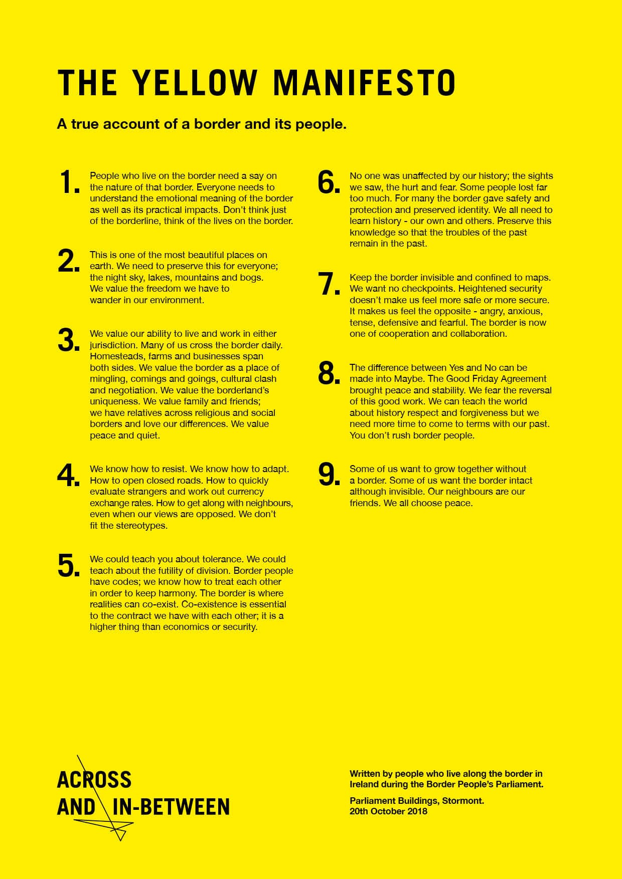 Across And Inbetween Yellow Manifesto