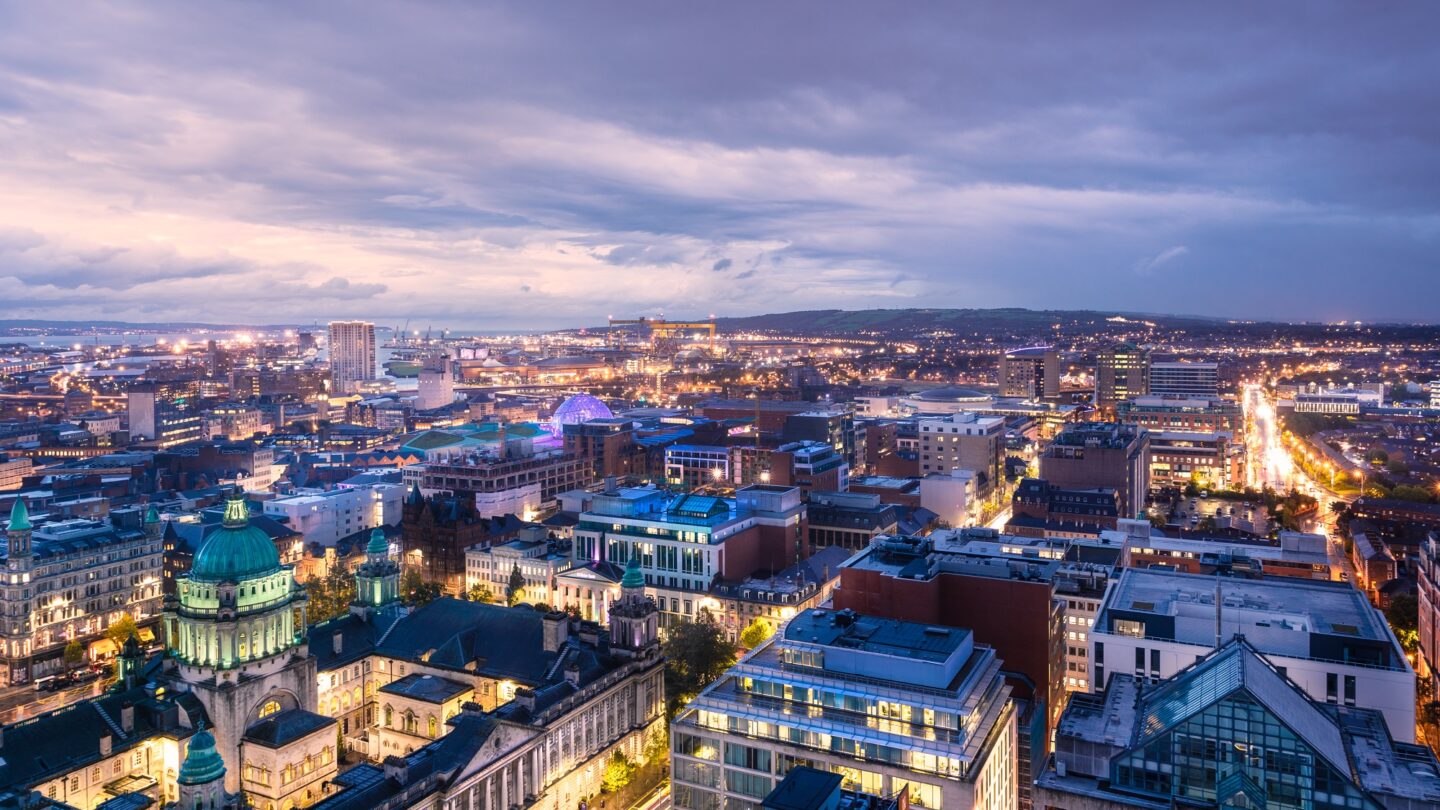 Belfast City Centre Skyline Eastwards. Photographer Christopher Heaney. Courtesy of Visit Belfast