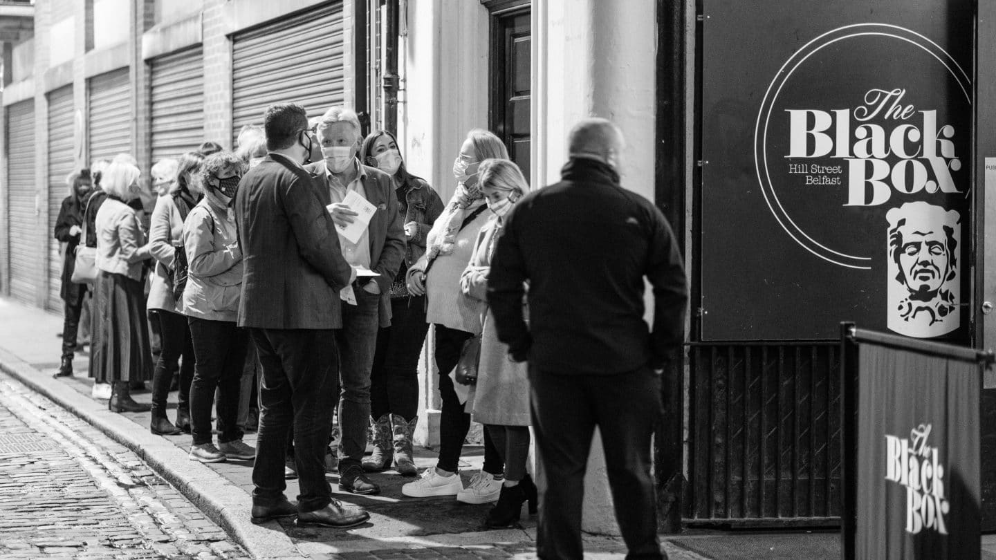 Crowd Queue Outside Black Box For The Bunting Collection Photographer Johnny Frazer 1