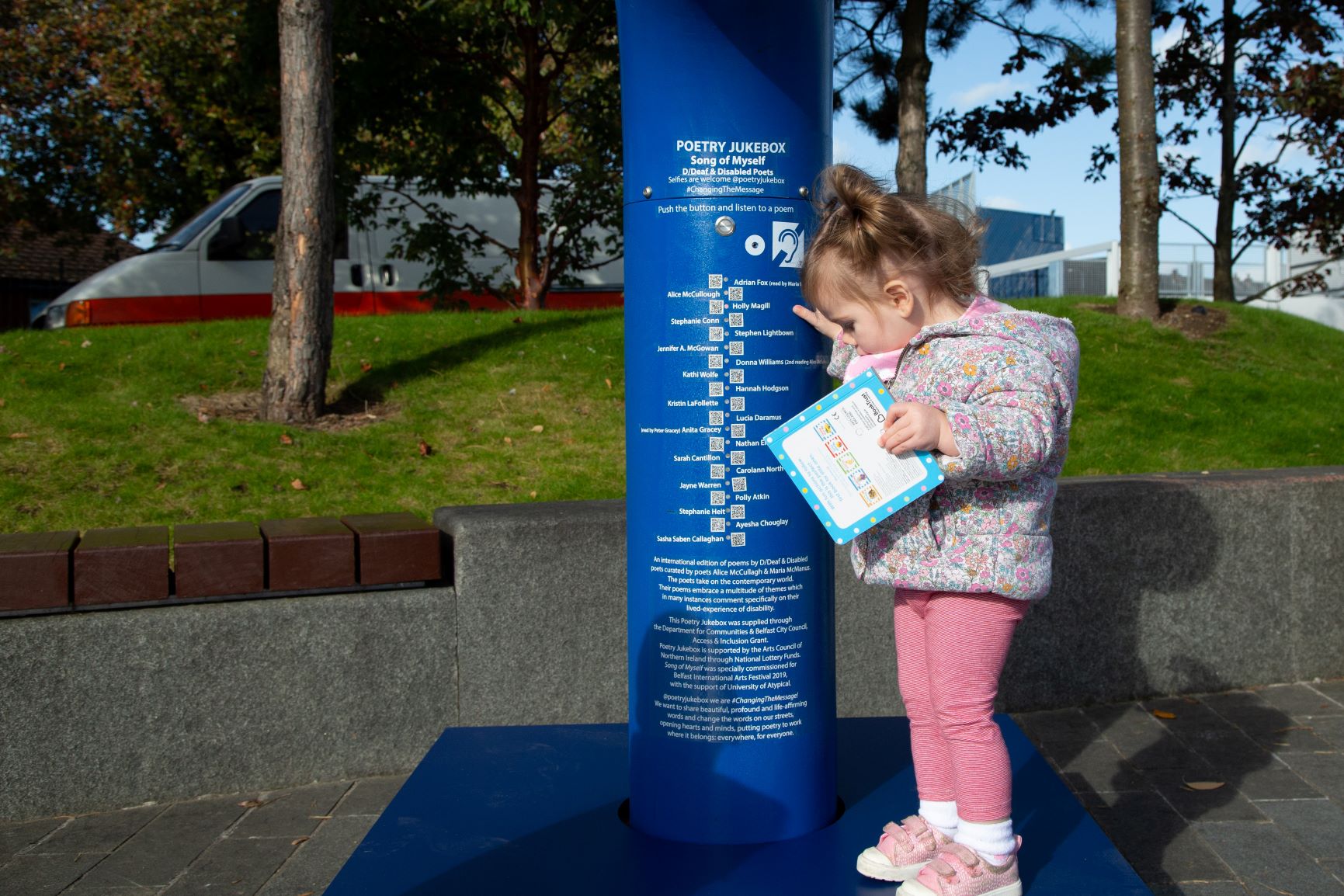 Poetry Jukebox at CS Lewis Square with features for D/deaf and disabled users